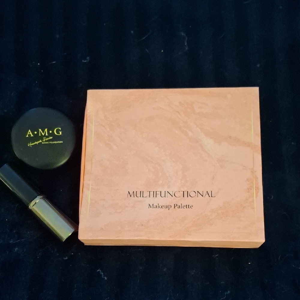 A M G Multifunctional Makeup Paletye, Brush, and Baked Foundation